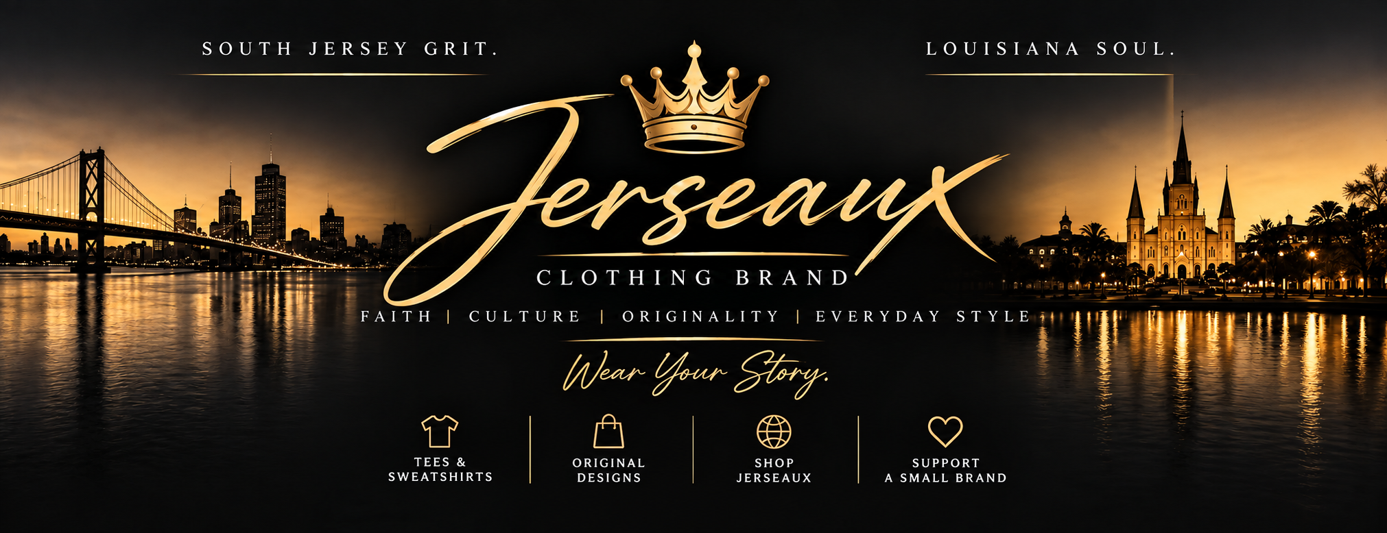 Jerseaux Clothing Brand. South Jersey Grit. Louisiana Soul. Wear Your Story.